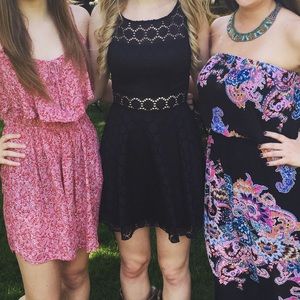 Crocheted Black Dress